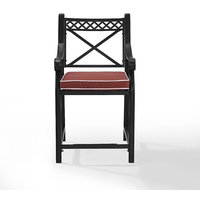 Crosley Portofino Bar Stools, Charcoal Black, Sangria, Set of 2