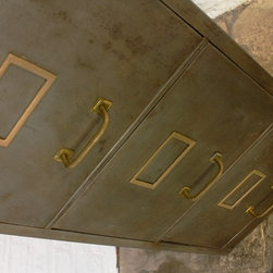 Angela Reclaimed Vintage Industrial Chic Stripped & Distressed  3 Drawer Cabinet - Filing Cabinets
