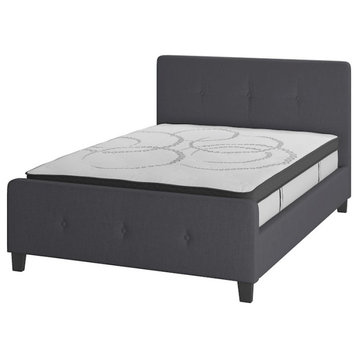 Flash Furniture Tribeca Full Platform Bed Set, Dark Gray, HG-BM10-30-GG