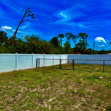 White vinyl fence