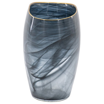 Oval Vase, Black/Gold