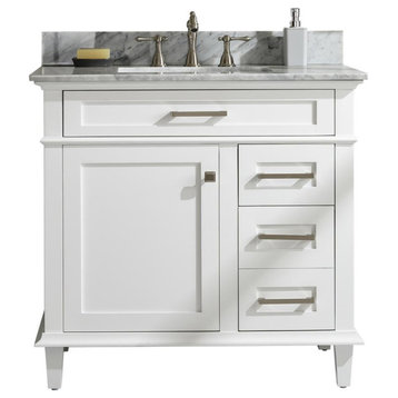 36" Sink Vanity Cabinet, White