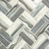 11.75"x11.75" Ula Recycled Glass Tile Mosaic Sheet, Gray