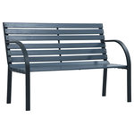 vidaXL - vidaXL Garden Bench 47.2" Gray Wood - vidaXL Garden Bench 47.2" Gray WoodvidaXL Garden Bench 47.2" Gray Wood - 47936, With a stylish yet practical design, this outdoor bench will take your outdoor living space to the next level! Coming with a smooth cinerous finish steel frame, this outdoor bench brings a clean and neat style to wherever it goes. Made of durable wood, the seat and backrest slats offer great support and optimal comfort as well. Two curved metal armrests provide you a perfect place to rest your tired arms. You will surely enjoy your leisure time on this lovely bench!
