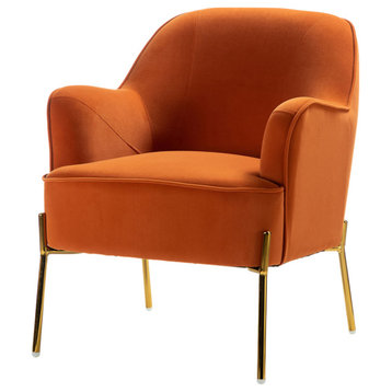 Nora Fabric Accent Chair, Orange