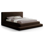 Meridian Furniture - Drew Upholstered Bed, Brown, King, Corduroy Fabric - Sweet slumber comes easier when you're snuggled up in this Drew brown corduroy fabric king bed. Upholstered in the softest brown furry textured corduroy fabric from top to bottom, this handsome bed looks just as cuddly as your favorite teddy bear. Simplistic by design, the bed features a triple tier design to give it added visual appeal. A high headboard lends a dramatic touch to this bed, making it a focal point in your bedroom sanctuary.