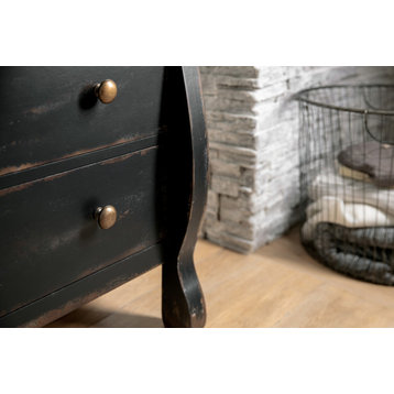 Hooker Furniture 5805-90011 Ciao Bella 56"W 5 Drawer Vintage - Distressed Black