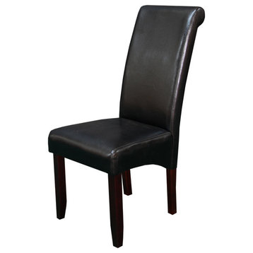 Milan Faux Leather Blue Dining Chairs, Set of 2, Black