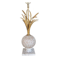 Vintage Italian Murano Glass Marble Base Table Lamp - Products