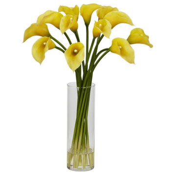 Mini Calla Lily Flower Arrangement, Yellow