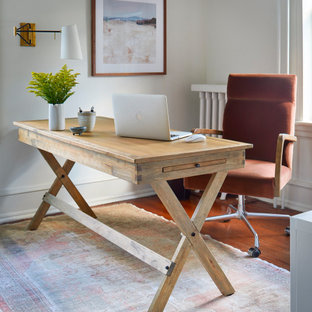 Inspiration för ett stort maritimt arbetsrum