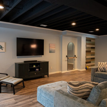 Finished Basement with Wet Bar and Half Bath in Commerce Twp, MI