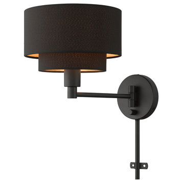 Livex Lighting Sentosa 1-Light Black Swing Arm Wall Lamp