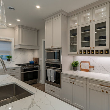 Warm White Shaker with Brushed Gold Accent