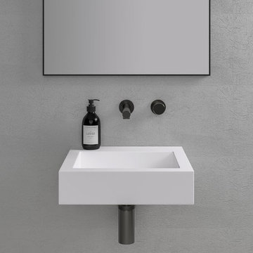 LUSSO STONE AURA STONE RESIN WALL HUNG COUNTER TOP BASIN 400