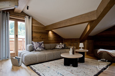 Idées déco pour un salon montagne.