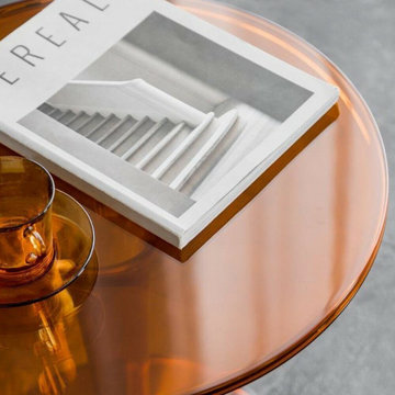Modern Glass and Lucite Side End Tables