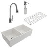 Bocchi Contempo 36D Fireclay Farmhouse Sink White With Faucet All In One