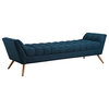 Response Upholstered Fabric Bench, Azure