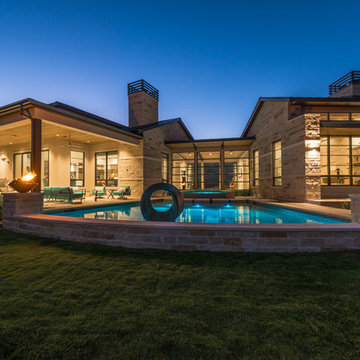 Contemporary pool and spa