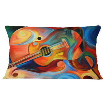 Music And Rhythm Abstract Throw Pillow, 12"x20"