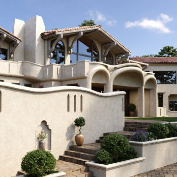 3D Villa Render: Coastal Architecture in Pebble Beach, California