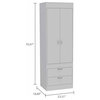Alabama Armoire with Large Cabinet and 2 Drawers, White