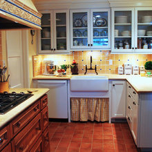 Kitchen curtain to hide shelves