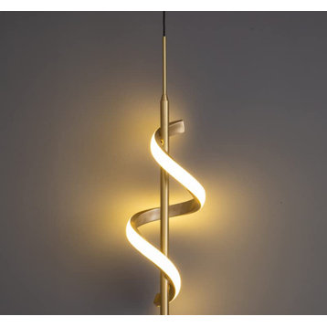 MIRODEMI® Tovo San Giacomo | Ribbon Design Chandelier for Bedroom, Gold, A, Warm Light