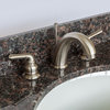 Brown Double Bathroom Vanity 60", Tan Brown Granite Top, Faucet LB4B