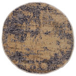 Bareen's Designer Rugs - Modern Abstract Stockton Lt. Brown/Grey Wool Round, 7'11 x 8'1 - Modern contemporary hand knotted rug made with luxurious wool is a refreshing addition to your decor. Mesmerizing Intricacy and delicate design showcases a brilliant assortment of colors with a soothing sheen making this rug a breathtaking addition to any decor. Breathtaking intricate design with mesmerizing Intricacy with pleasing color palette will enumerate another dimension to your decor.