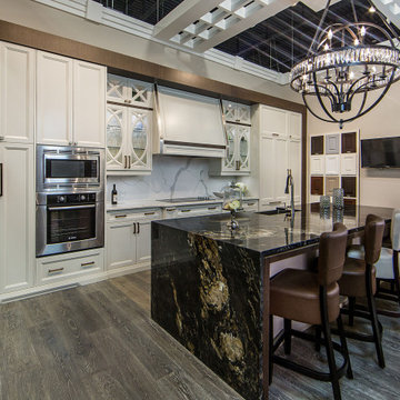 KItchen-MDF Painted with 10Ft Waterfall Island on Both Sides