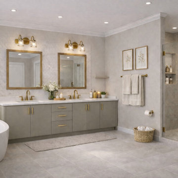 Euro Velour Matte Grey Gallery | Bathroom Projects