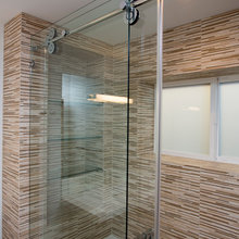 shower and kitchen