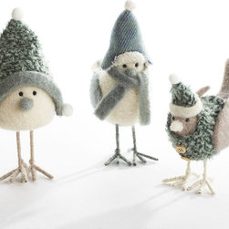 BUNDLED UP SNOWBIRDS - NEW - Holiday Accents And Figurines