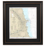 Framed Nautical Maps - Poster Size Framed Nautical Chart, Chicago Harbor - This poster size Framed Nautical Map covers the waterways of the Chicago Harbor. The Framed Nautical Chart is the official NOAA Nautical Chart detailing the waters of Lake Michigan bordering the Chicago Harbor.