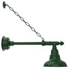 Gooseneck Barn Light With Vintage Arm With Chain, Green, 8"