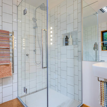 Corner Shower with built-in Niche