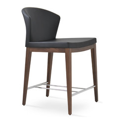 CAPRI COUNTER AMERICAN WALNUT- BLACK PPM (5 Years Guaranteed) - Bar Stools And Counter Stools