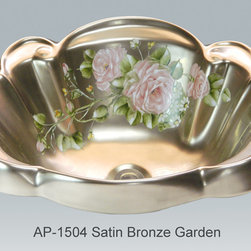 Full Gold & Platinum Decorations by Atlantis Porcelain Art - Bathroom Sinks
