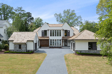 Transitional exterior home idea in Raleigh