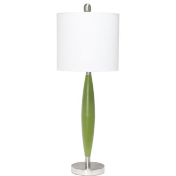 Lalia Home Metal Stylus Table Lamp in Green with White Shade