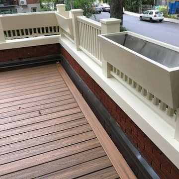 TREX roof deck and vintage cedar railings and pannel