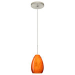 Besa Lighting - Besa Lighting 1XT-1713HB-SN Pera 6 - One Light Cord Pendant with Flat Canopy - The Pera 6 is a curvy bell-bottomed shape, that fiPera 6 One Light Cor Bronze Habanero Glas *UL Approved: YES Energy Star Qualified: n/a ADA Certified: n/a  *Number of Lights: Lamp: 1-*Wattage:50w GY6.35 Bi-pin bulb(s) *Bulb Included:Yes *Bulb Type:GY6.35 Bi-pin *Finish Type:Bronze