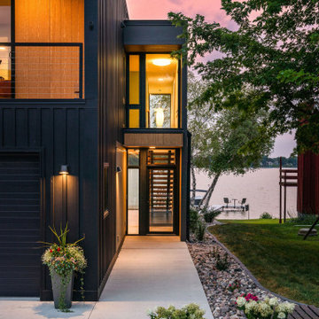 Modern Narrow Lot Lake House