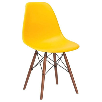 Eiffel Walnut Chair, Yellow