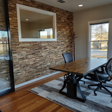 Original Rustic Reclaimed Wood Office Feature Wall