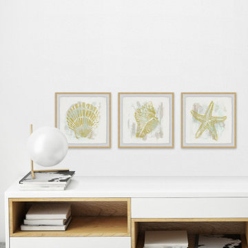 Seaside Blockprints VI Triptych