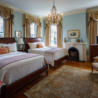 75 Beautiful Victorian Bedroom With A Wood Fireplace