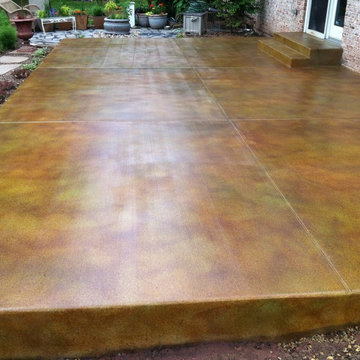 Stained concrete patio